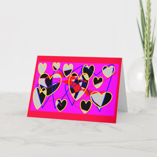 Edgy Hearts Feestdagen Kaart (Voorkant)