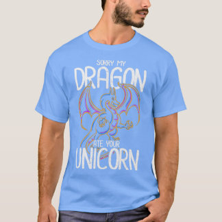 Edgy Joke Dragon Unicorn Retro Dragons T-shirt
