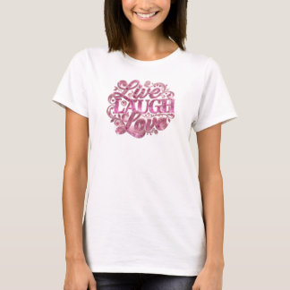 Edgy LIVE LAUGH LOVE Creatieve Print T-shirt