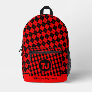 Edgy Monogrammed Preschool Girls Rugzak