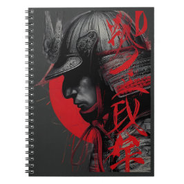 Edgy Samurai Warrior Japanese Ink Red Sun Notebook Notitieboek