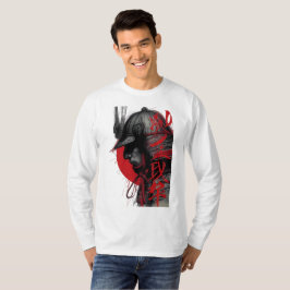 Edgy Samurai Warrior Japanese Red Sun Long Sleeve T-shirt