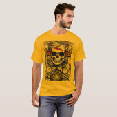 Edgy Skull Print T-Shirt Bold et unique graphique (Devant entier)