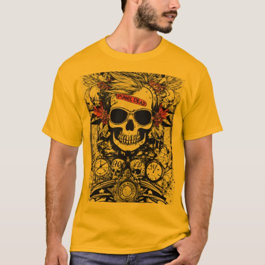 Edgy Skull Print T-Shirt Bold et unique graphique (Devant)