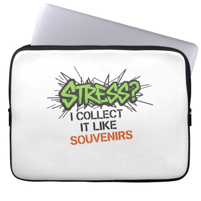 Edgy Stress Humor Typography Laptop Sleeve (Voorkant)
