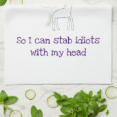 Edgy Unicorn met regenboog en Confetti Funny Theedoek (Gevouwen)