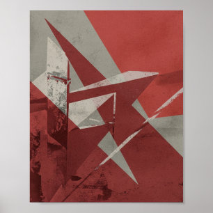 Edgy Urban Geometric - Grunge Abstracte kunst Poster