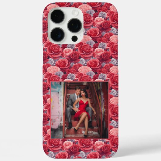 Edgy Wedding Gift Rose Flower Photo Case-Mate iPhone Case (Achterkant)