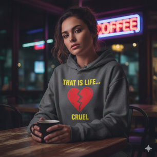 Edgy Y2K Gebroken Hart Hoodie - Dat is het Leven W