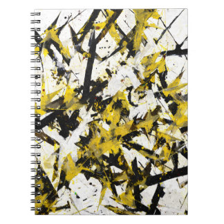 Edgy Yellow Black Chaos Abstract Notitieboek
