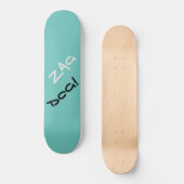 Edgy Zag Dog Blauwgroen Skateboard (Voorkant)