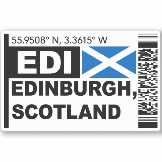 EDI Edinburgh Boarding Pass - Scotland Travel Sticker (Voorkant)