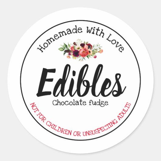 Edibles-label Ronde Sticker (Voorkant)