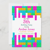 Édifice coloré Fille Invitation de fête d'annivers (Devant)