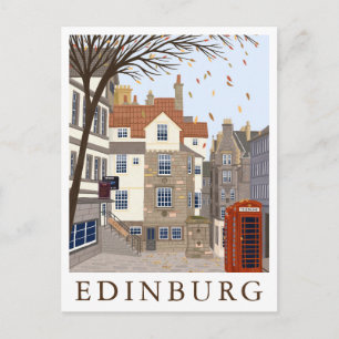 Edinburg Schotland Reis Illustratie Briefkaart