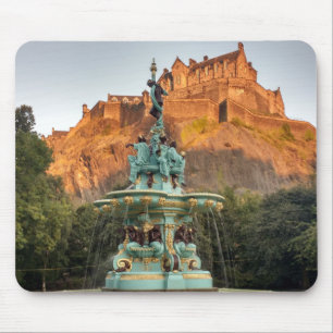 Edinburgh Castle Fountain Princes Street Gardens Muismat