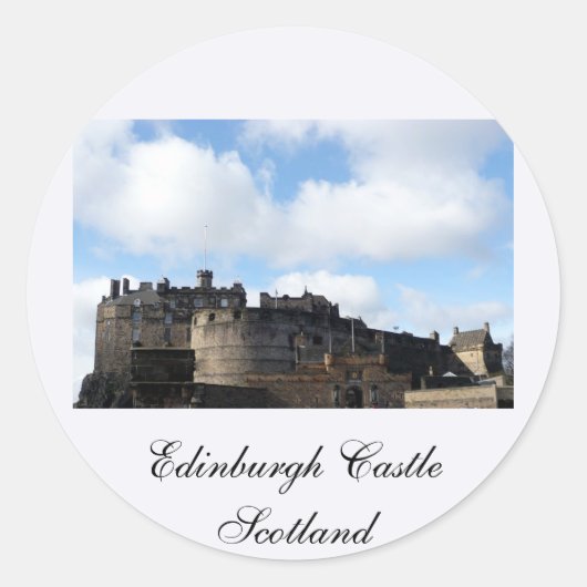 Edinburgh Castle in Schotland Ronde Sticker (Voorkant)