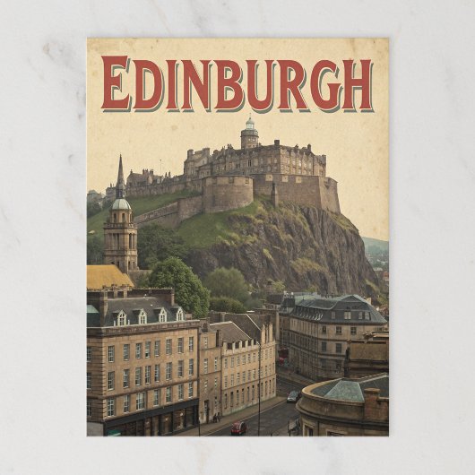 Edinburgh Castle in  tinten Briefkaart