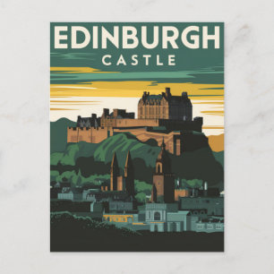 Edinburgh Castle Rock Vintage Retro Briefkaart