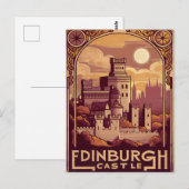 Edinburgh Castle Rock Vintage Retro Briefkaart (Voorkant / Achterkant)