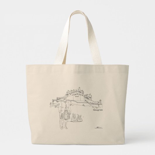 Edinburgh Castle, Schotland Boodschappentas Grote Tote Bag (Achterkant)