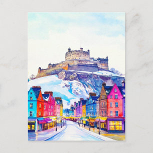  Edinburgh Castle Schotland Winterreizen Briefkaart