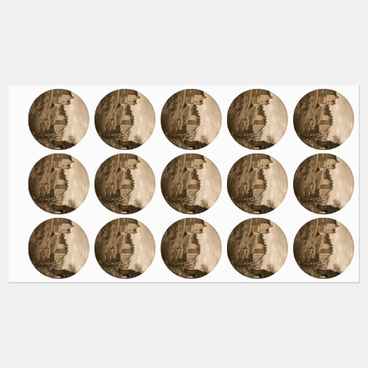 Edinburgh Castle Sepia Photograph Labels (Vel)