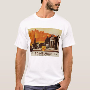 Edinburgh door Poster van de spoorweg LNER T-shirt