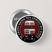  Edinburgh Double-decker Bus Badge Ronde Button 5,7 Cm (Voorkant /achterkant)