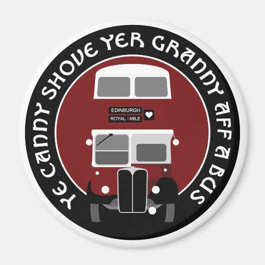  Edinburgh Dubbeldeckerbus Magnet Magneet (Voorkant)