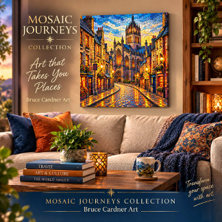 Edinburgh Gotische Mozaïekstraat Schotse Kathedraa Canvas Afdruk