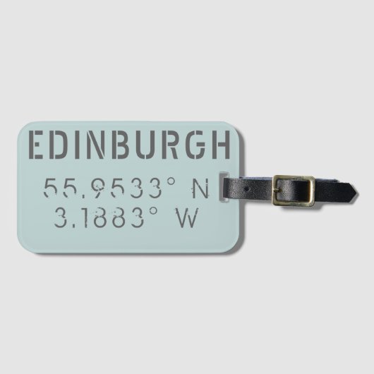 Edinburgh Latitude Longitude Bagagelabel (Voorkant (horizontaal))