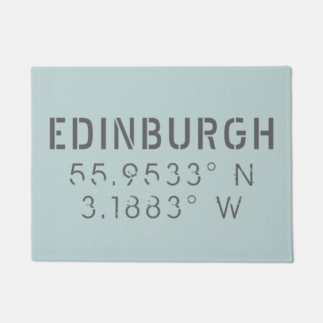 Edinburgh Latitude Longitude Deurmat (Voorkant)