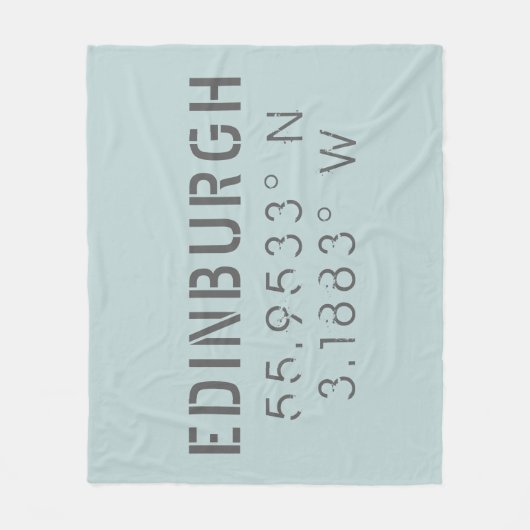 Edinburgh Latitude Longitude Fleece Deken (Voorkant)