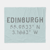 Edinburgh Latitude Longitude Fleece Deken (Voorkant (Horizontaal))