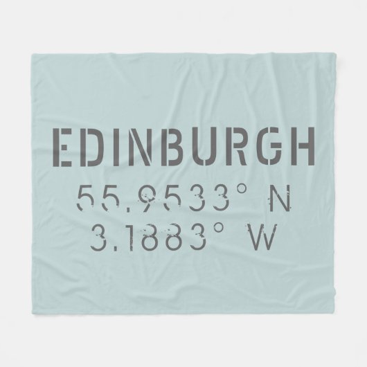Edinburgh Latitude Longitude Fleece Deken (Voorkant (Horizontaal))