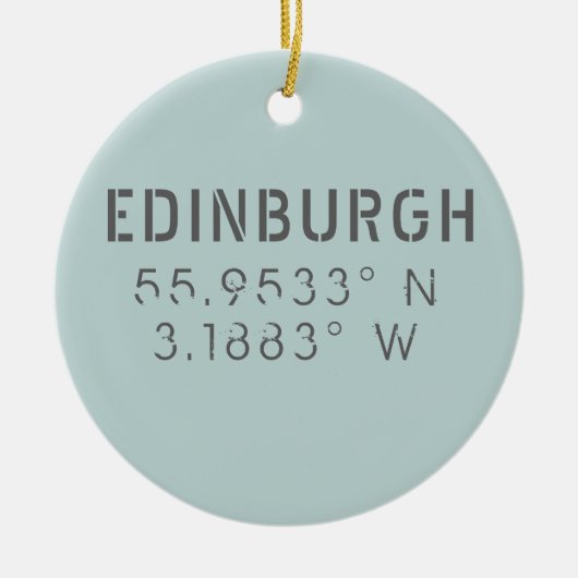 Edinburgh Longitude Latitude Keramisch Ornament (Voorkant)