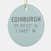 Edinburgh Longitude Latitude Keramisch Ornament (Links)