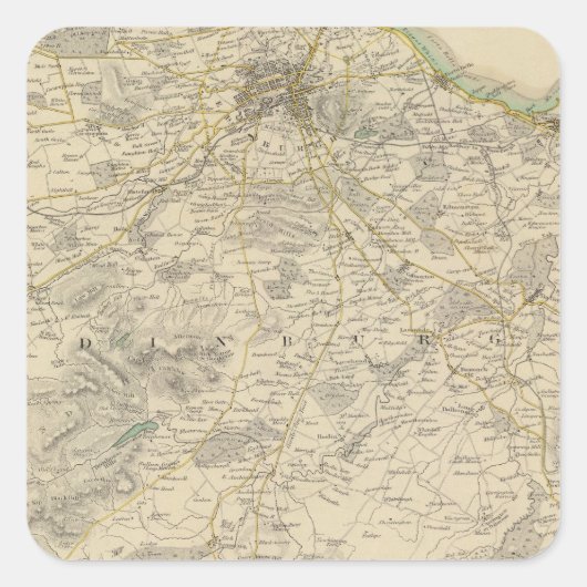Edinburgh-omgevingen Vierkante Sticker (Voorkant)