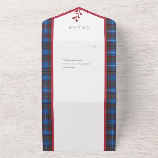 Edinburgh Original Scottish Tartan All In One Uitnodiging (Buitenkant)