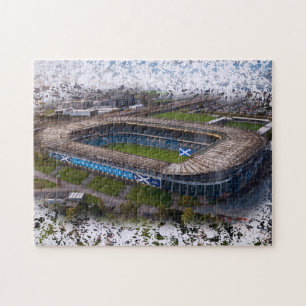 Edinburgh Rugby Stadium met Schotlandse Vlag Legpuzzel