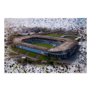 Edinburgh Rugby Stadium met Schotlandse vlag Perfect Poster