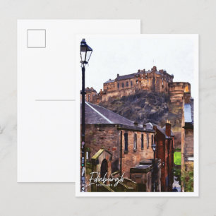 Edinburgh Schotland Mooi olieverflandschap Briefkaart