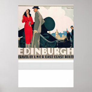 Edinburgh Schotland Reizen met LNER East Coast Rou Poster