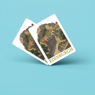 Edinburgh Schotland Vintage Reis Icoon Kasteel Pokerkaarten