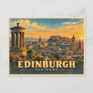 Edinburgh Schotland Vintage Reizen Briefkaart