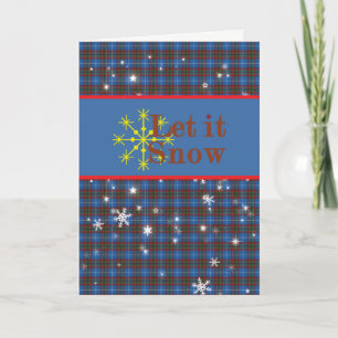 Edinburgh Schotse Tartan Sneeuwt Het Feestdagen Kaart