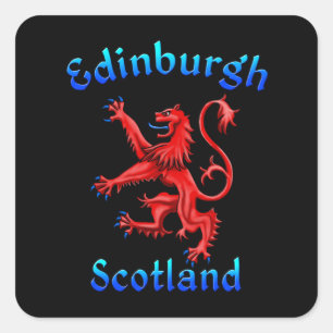 Edinburgh Scotland Lion Rampant Scottish Flag Vierkante Sticker