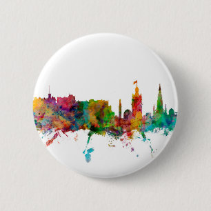 Edinburgh Scotland Skyline Ronde Button 5,7 Cm