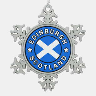 Edinburgh Scotland Tin Sneeuwvlok Ornament